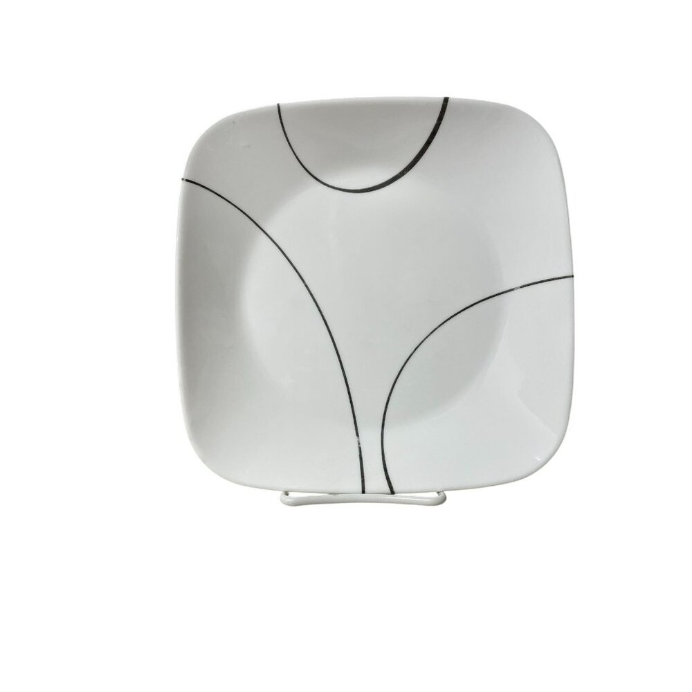 Corelle Vitrelle Square Plate Used Gray White Replacement